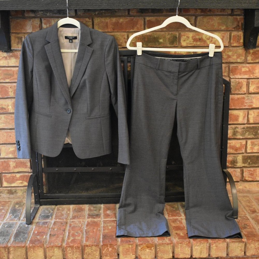 Ann Taylor Suit Blazer and Pants Set - Grey